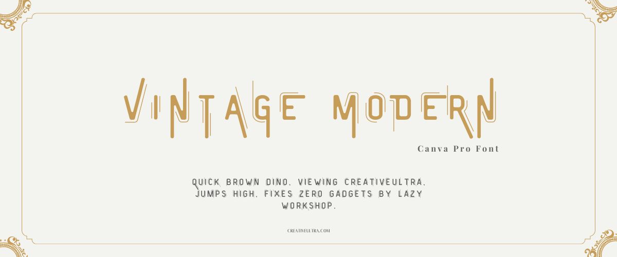 Illustration showing font "Vintage Modern Font" written on a background. It's one of Top Modern Fonts in Canva.