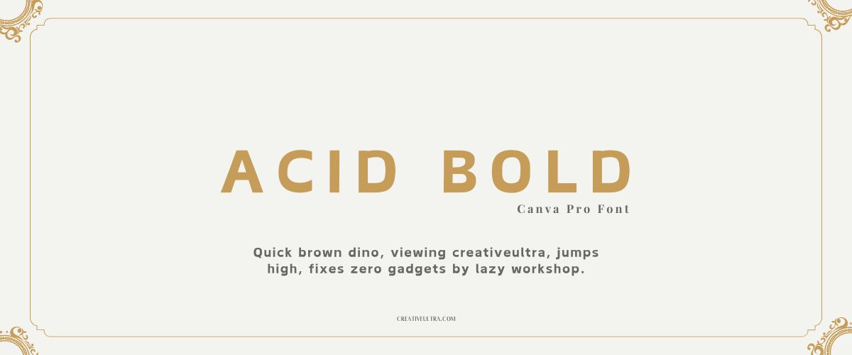 Illustration showing font "Acid Bold Font" written on a background. It's one of Top Strong Fonts in Canva.