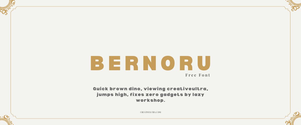 Illustration showing font "Bernoru Font" written on a background. It's one of Top Old Money Fonts in Canva.