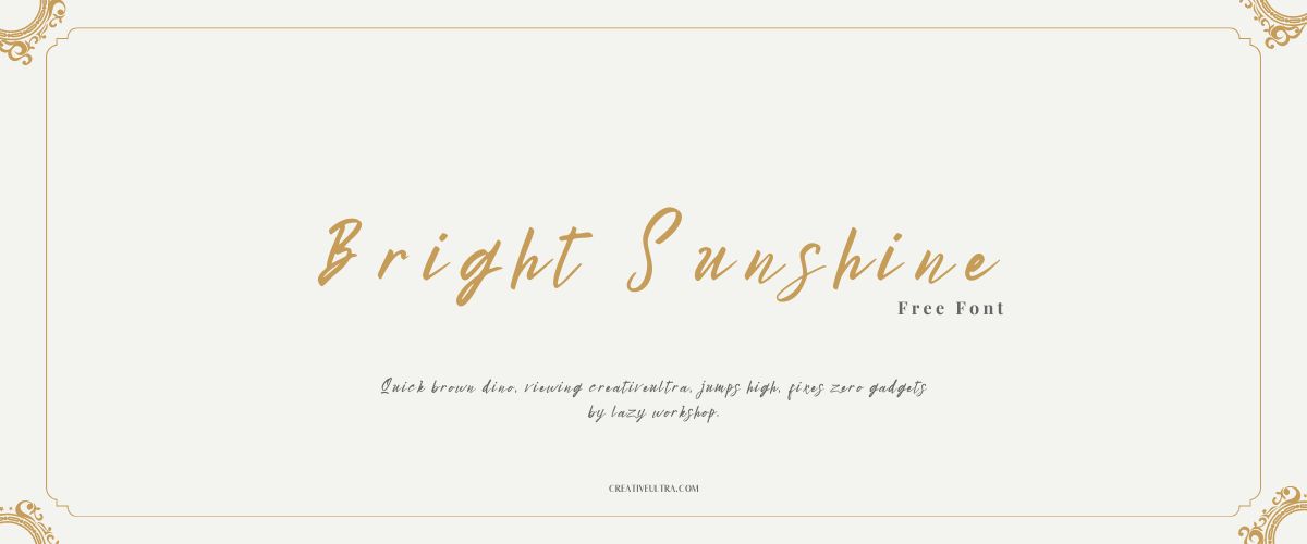 Illustration showing font "Bright Sunshine Font" written on a background. It's one of Top Handwriting Fonts in Canva.