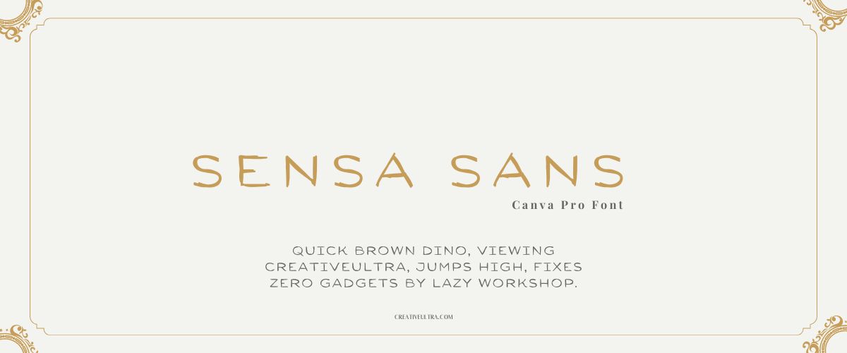 Illustration showing font "Sensa Sans Font" written on a background. It's one of Top Handwriting Fonts in Canva.