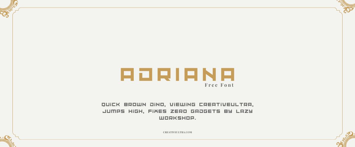 Illustration showing font "Adriana Font" written on a background. It's one of Top Futuristic Fonts in Canva.