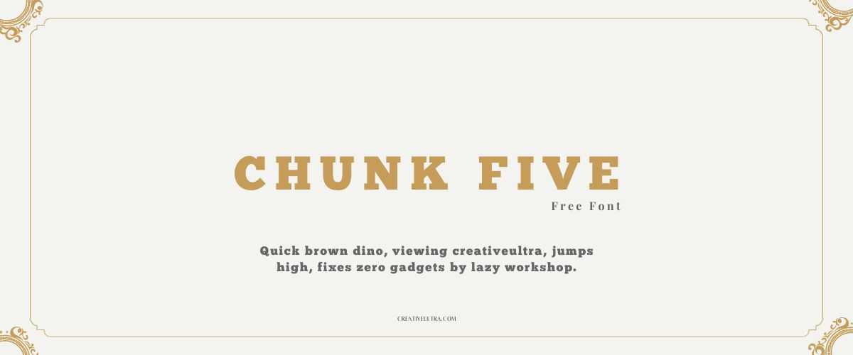 Illustration showing font "Chunk Five Font" written on a background. It's one of Top Strong Fonts in Canva.
