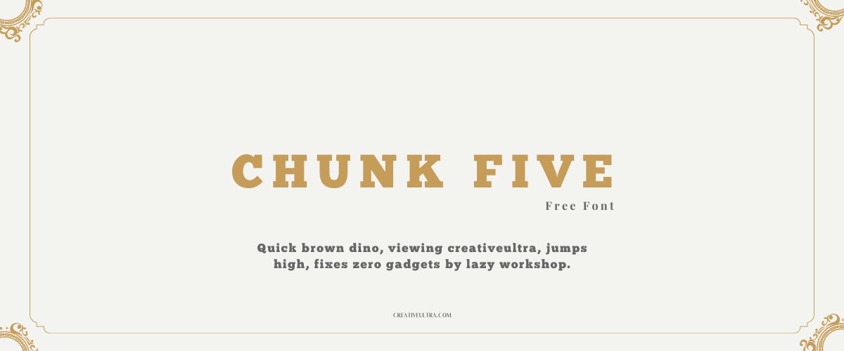 Illustration showing font "Chunk Five Font" written on a background. It's one of Top Headings Fonts in Canva.