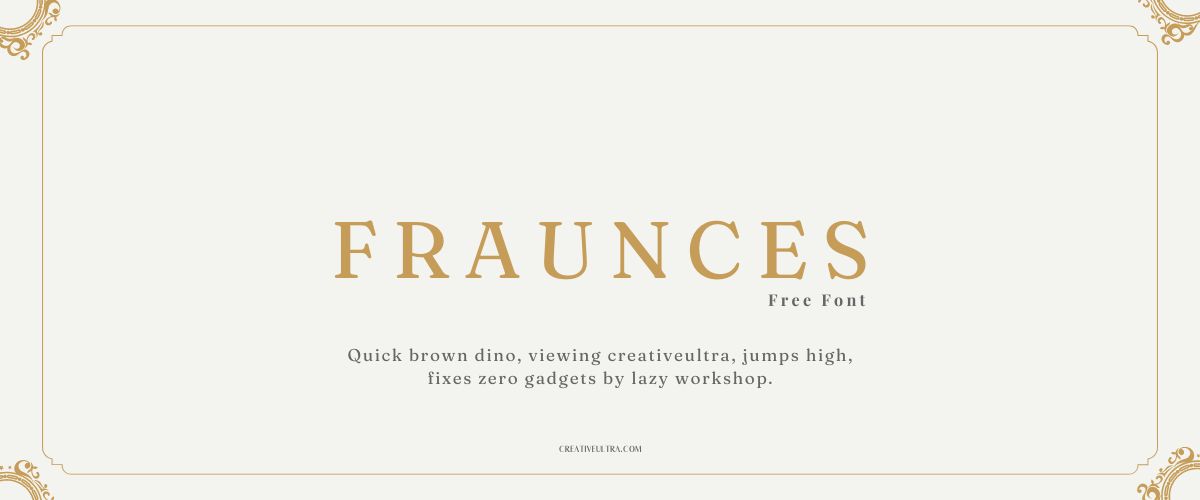 Illustration showing font "Fraunces Font" written on a background. It's one of Top Old Money Fonts in Canva.