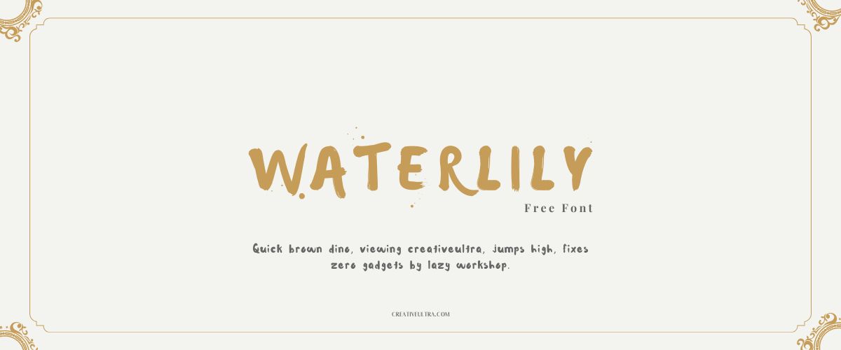 Illustration showing font "Waterlily Font" written on a background. It's one of Top Handwriting Fonts in Canva.