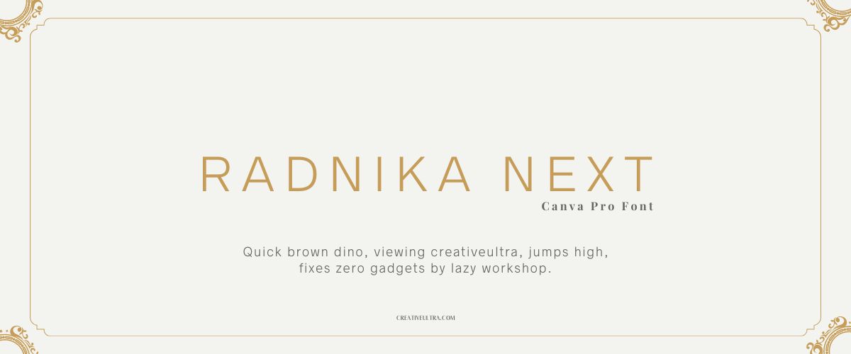 Illustration showing font "Radnika Next Font" written on a background. It's one of Top Modern Fonts in Canva.