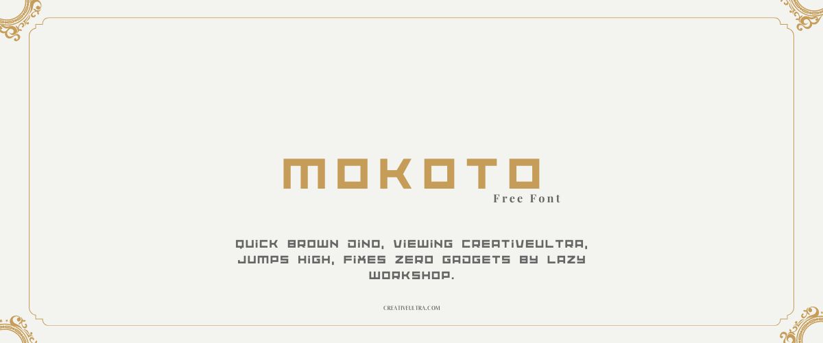 Illustration showing font "Mokoto Font" written on a background. It's one of Top Futuristic Fonts in Canva.