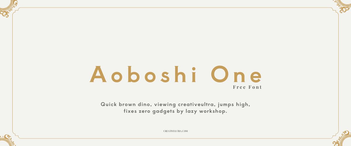 Aoboshi One Font - Best Japanese Fonts