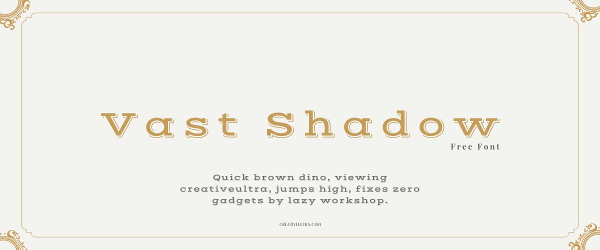 Vast Shadow Font is in the list of Canva’s Top Striped Fonts