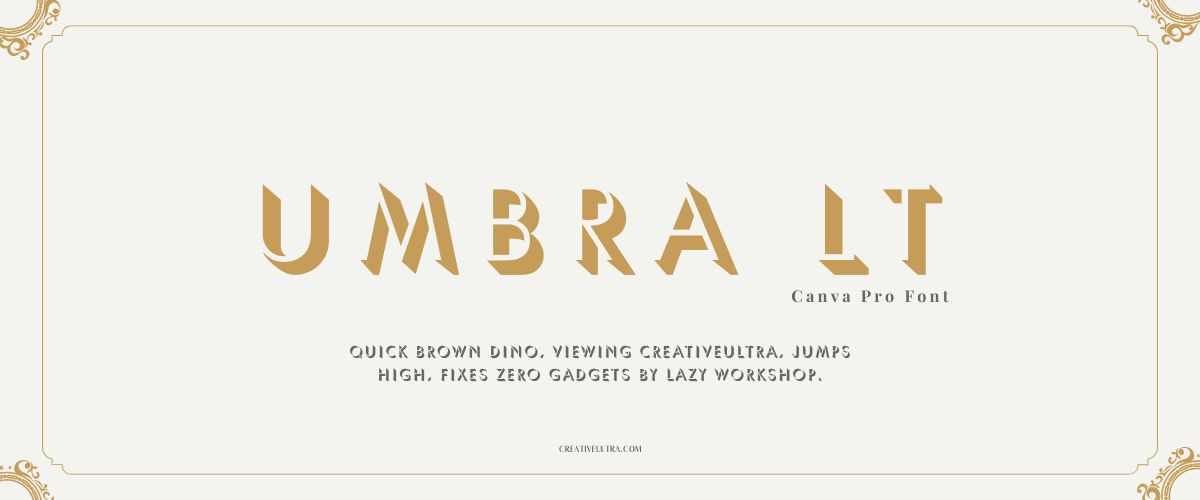 Umbra LT Font is in the list of Canva’s Top Striped Fonts