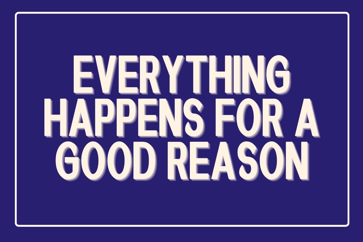 Bold Zamboga Display Font with the text 'EVERYTHING HAPPENS FOR A GOOD REASON' in uppercase on a purple background."