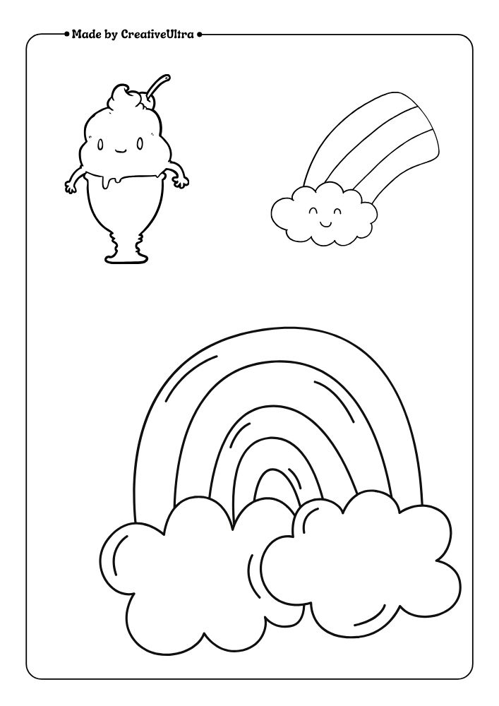 10 Rainbow Coloring Pages (Free Printable PDFs Download)