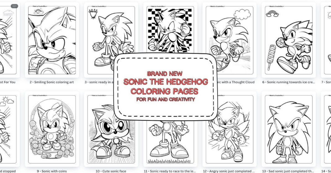 New Sonic The Hedgehog Coloring Pages For Fun & Education