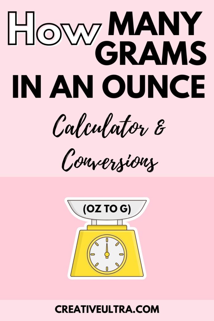 How Many Grams in an Ounce (oz to g) Calculator & Conversions