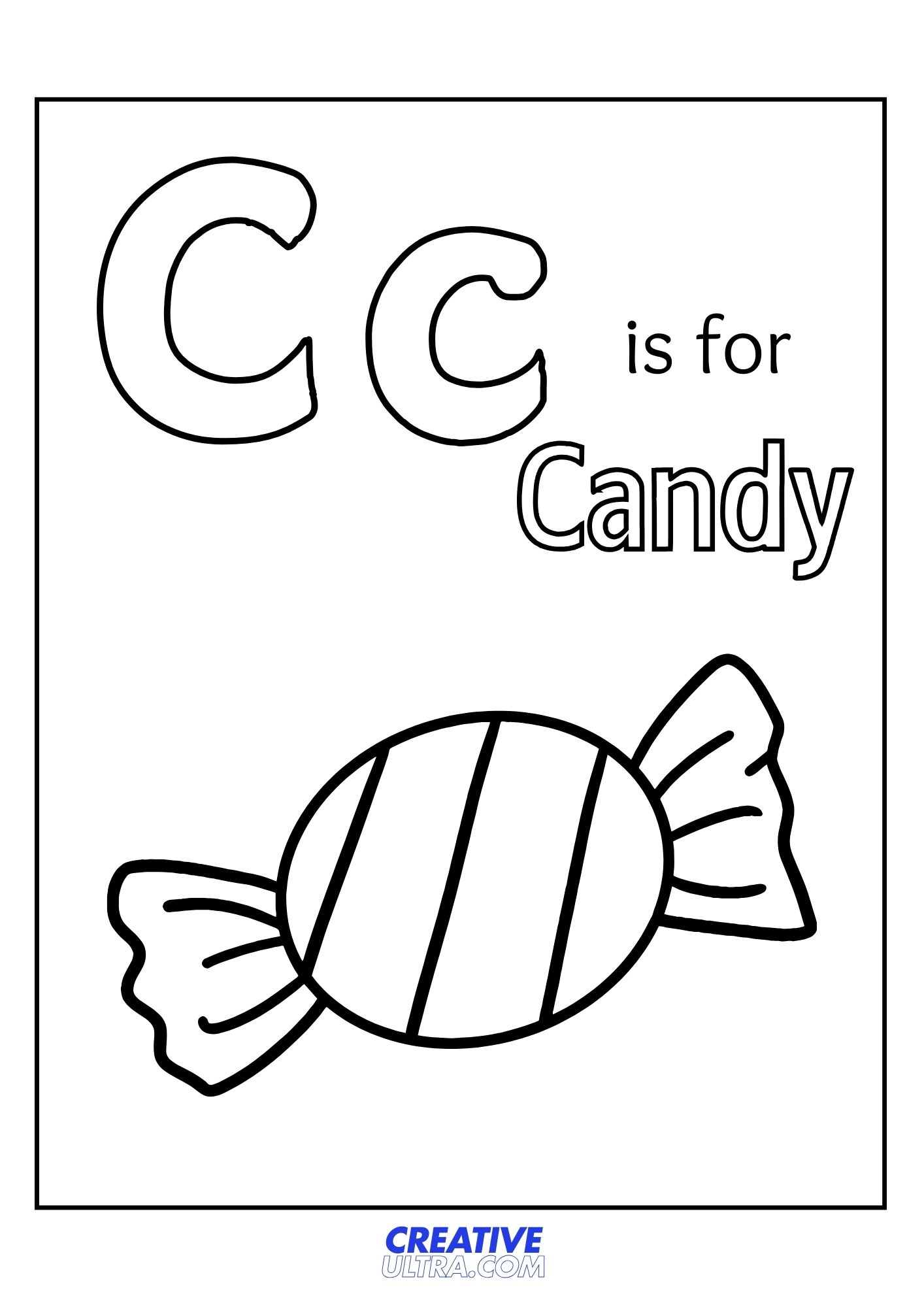 C for Candy Coloring Page
