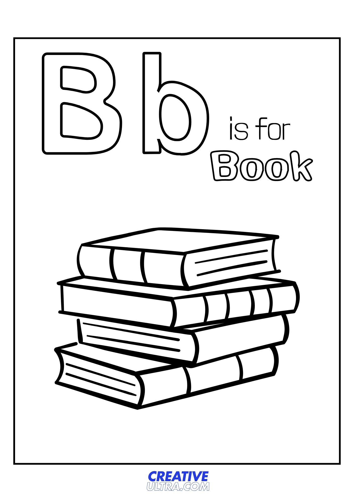 B for Book Coloring Page