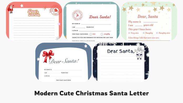 Modern Cute Christmas Santa Letter