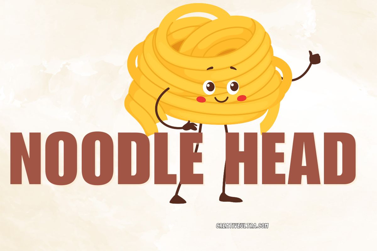 a cartoon of a Noodle Head