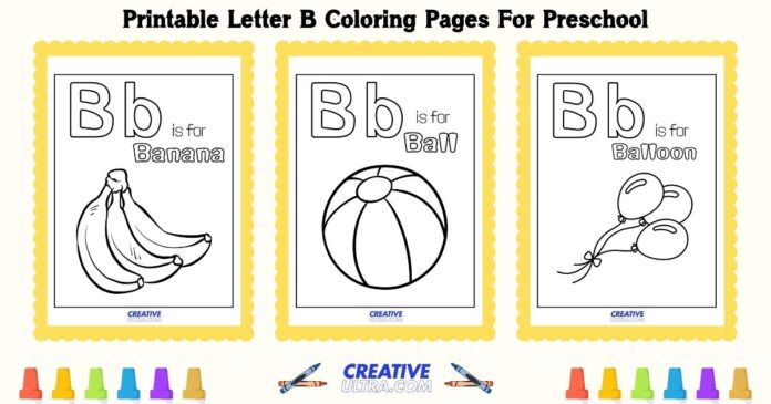 Printable Letter B Coloring Pages For Preschool