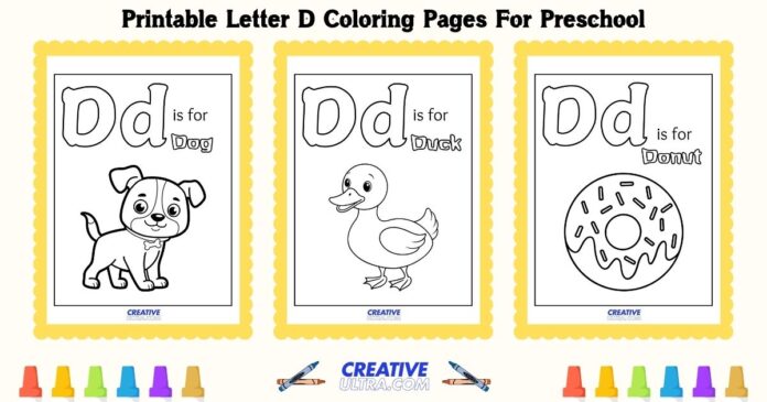 Printable Letter D Coloring Pages For Preschool