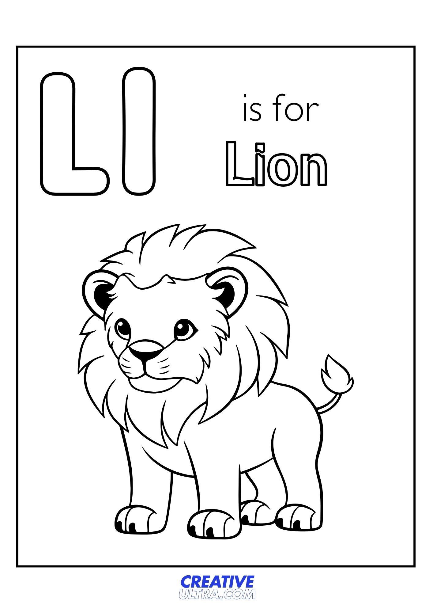 L for Lion Letter L Coloring Pages