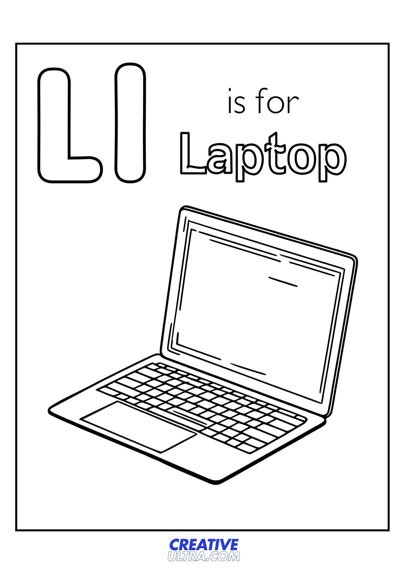 Laptop Coloring Page