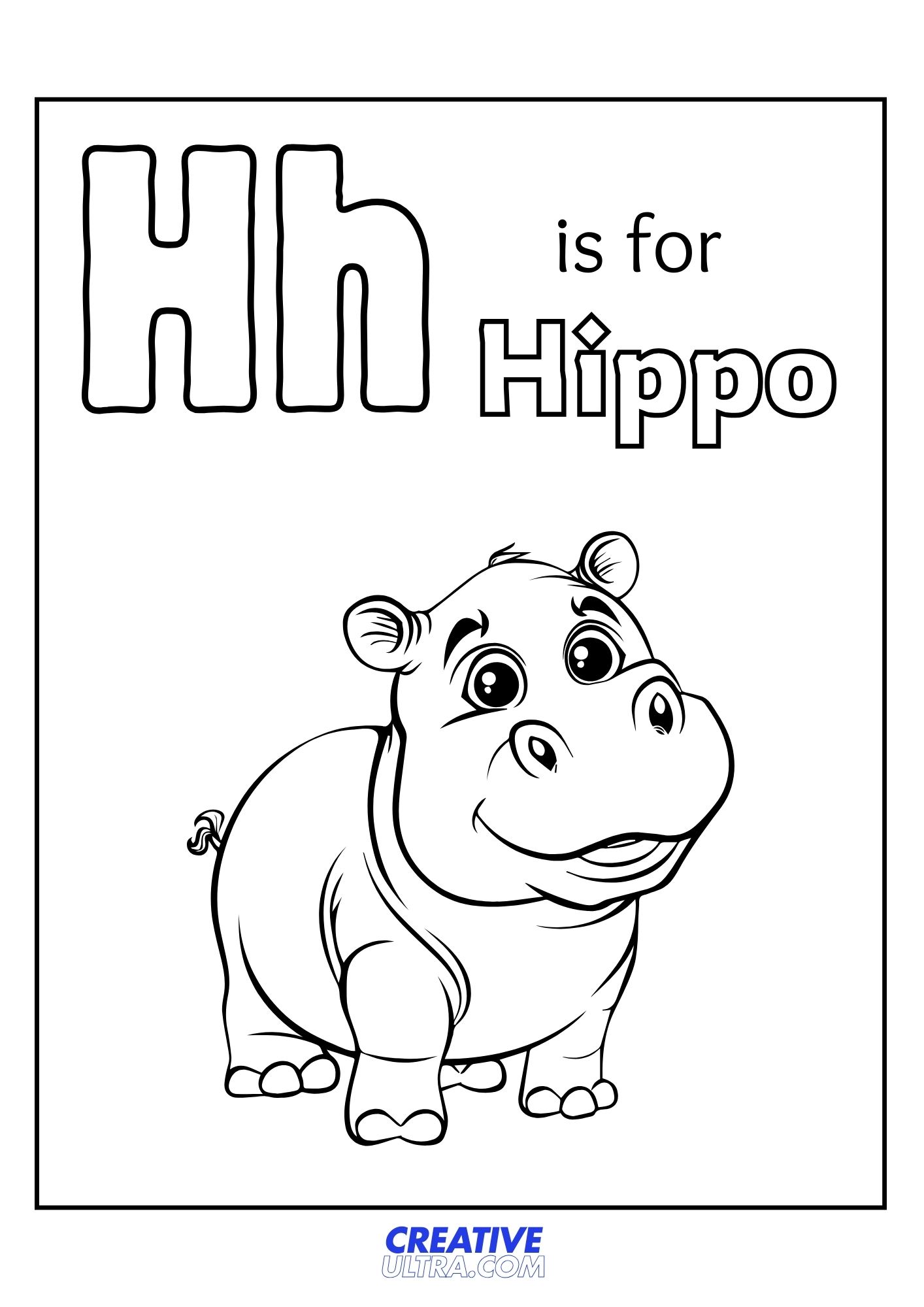 Hippo Coloring Page