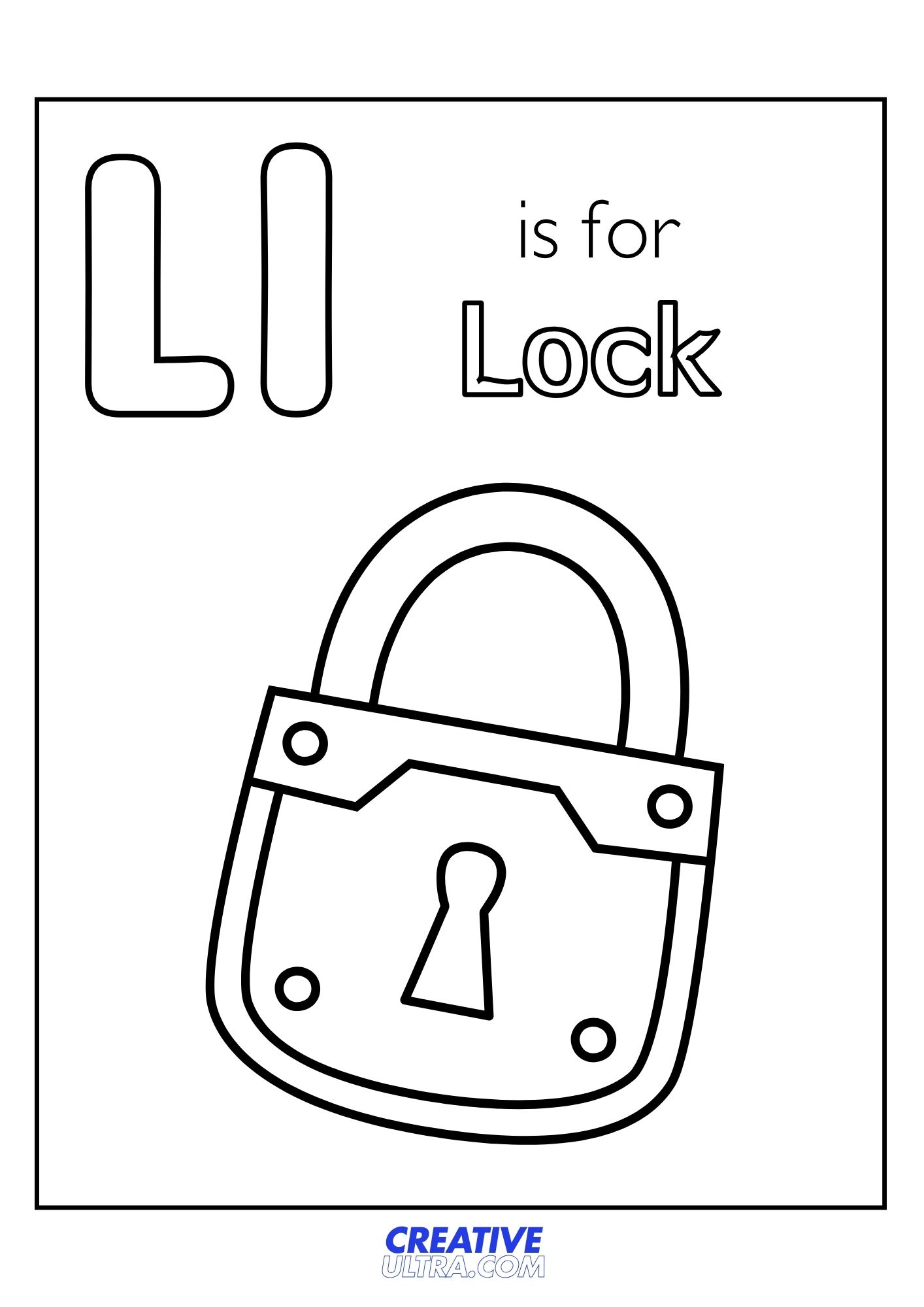 Lock Coloring Page