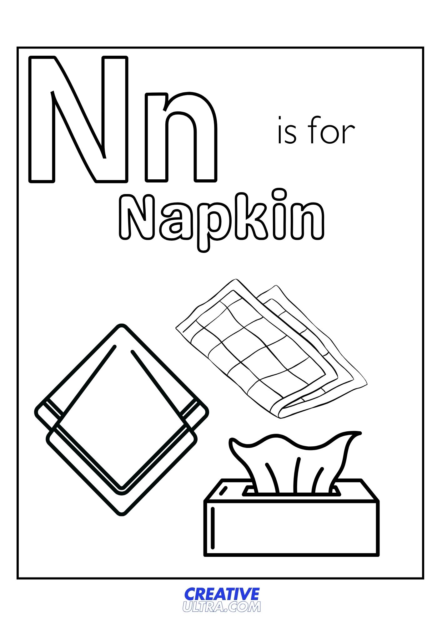 Napkin Coloring Page