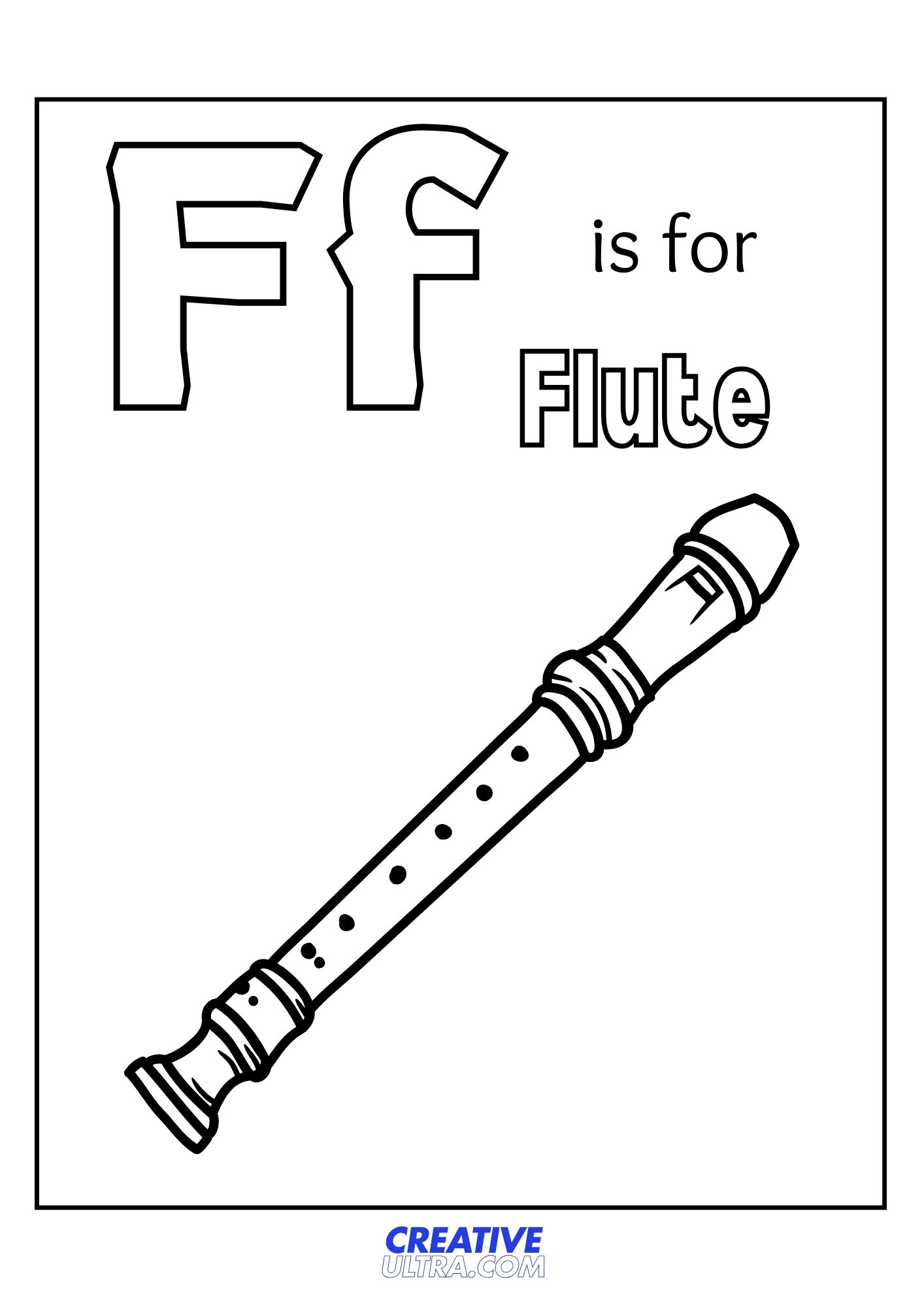 Flute Coloring Page