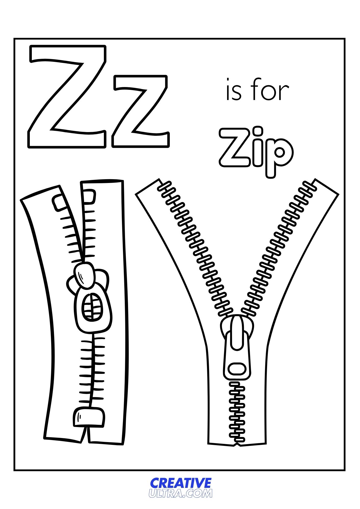 Zip Coloring Page
