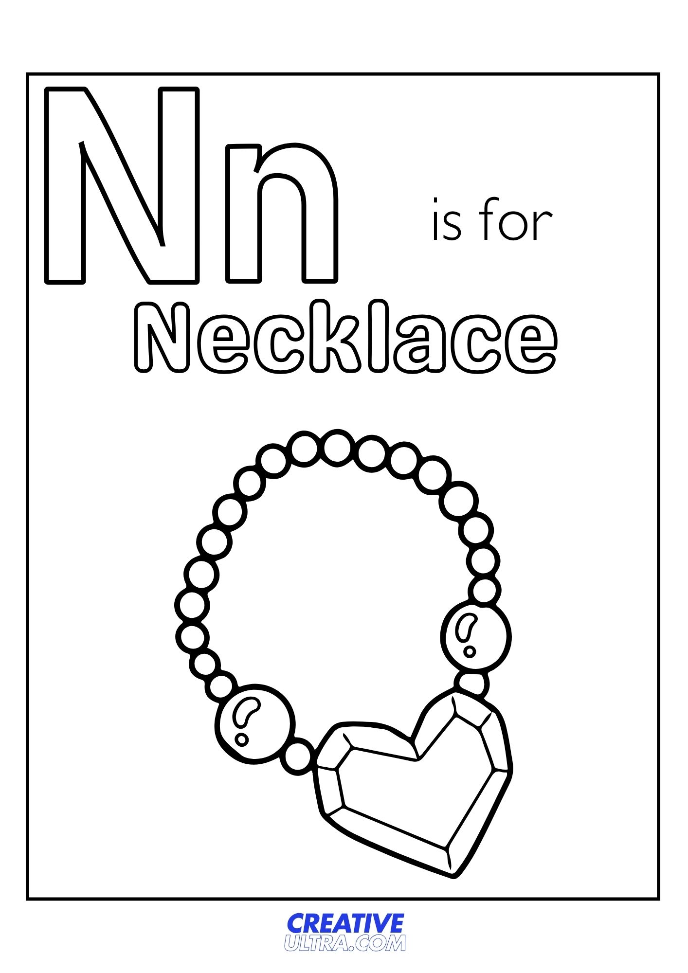 Necklace Coloring Page
