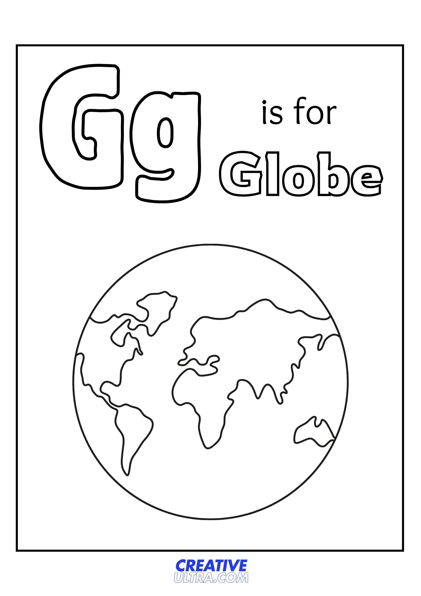 Globe Coloring Page