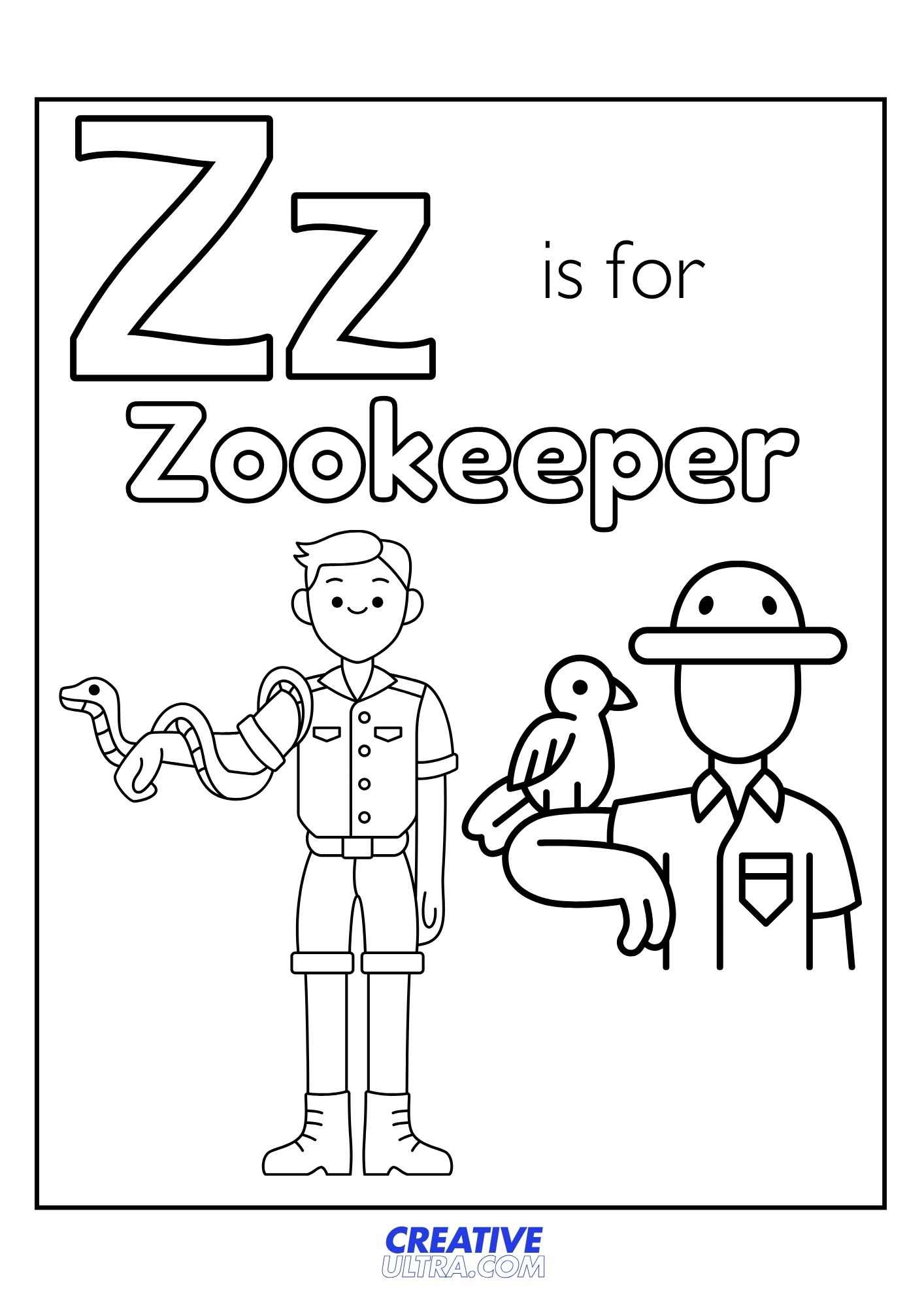Zookeeper Coloring Page