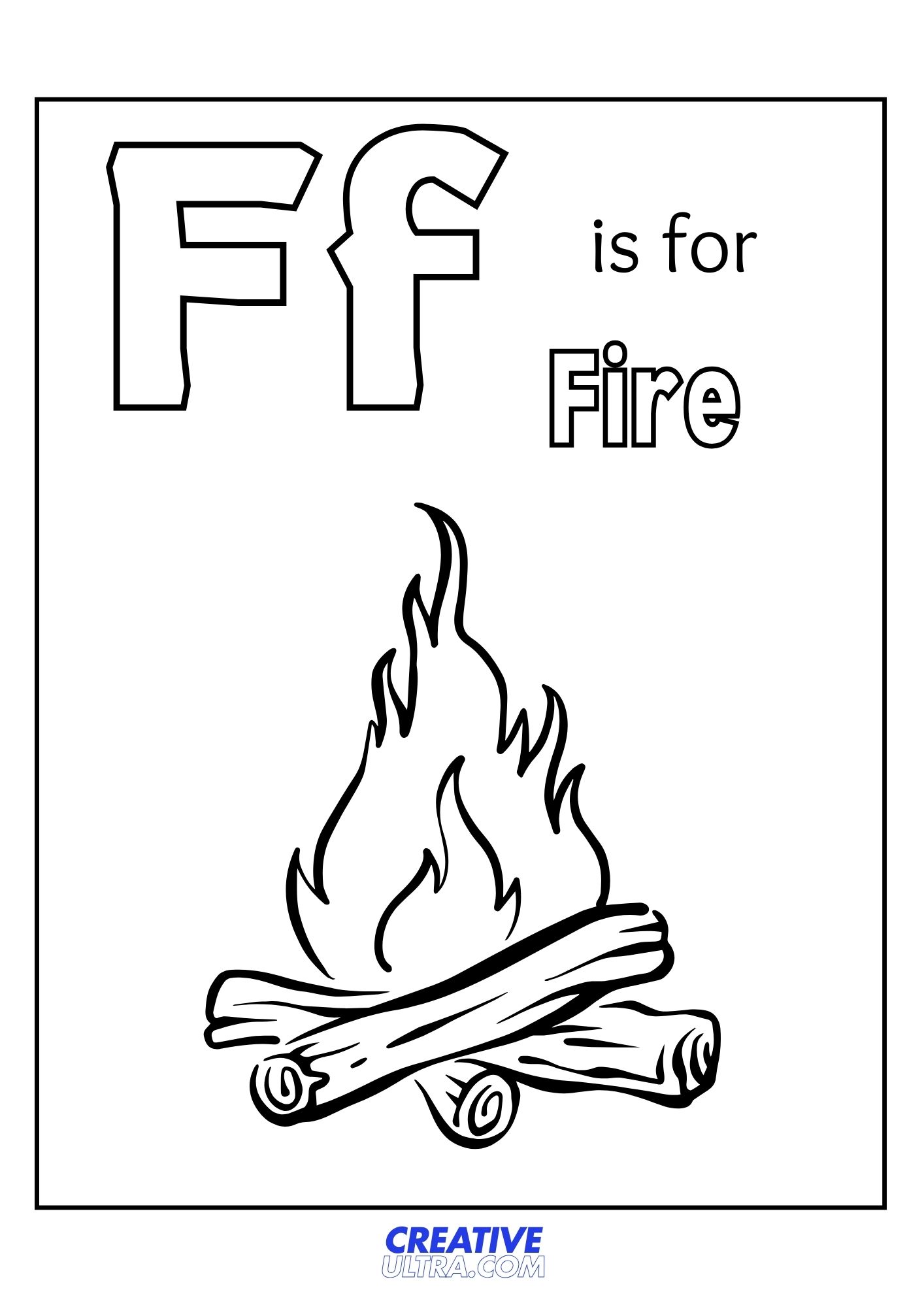 Fire Coloring Page