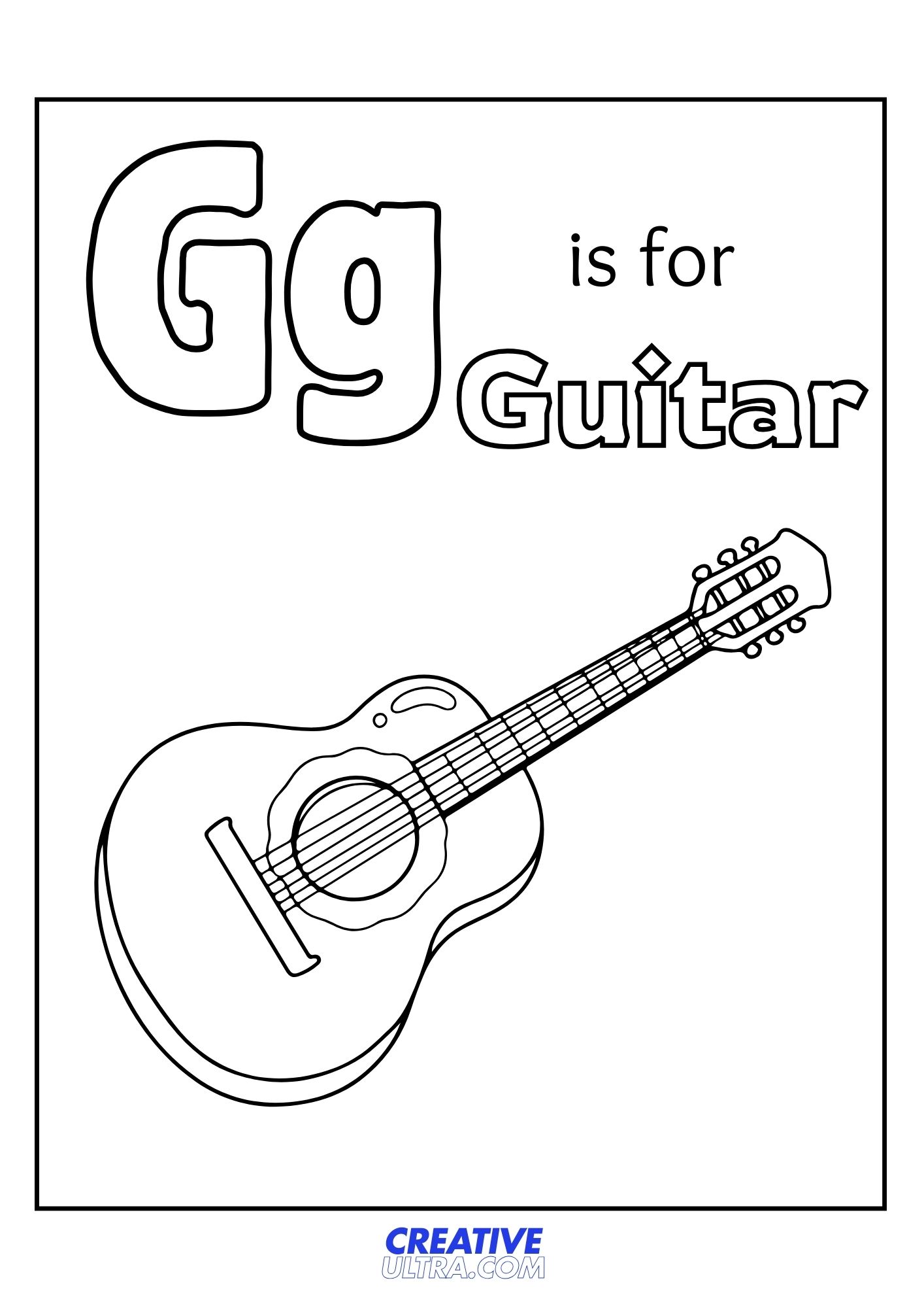 Guitar Coloring Page