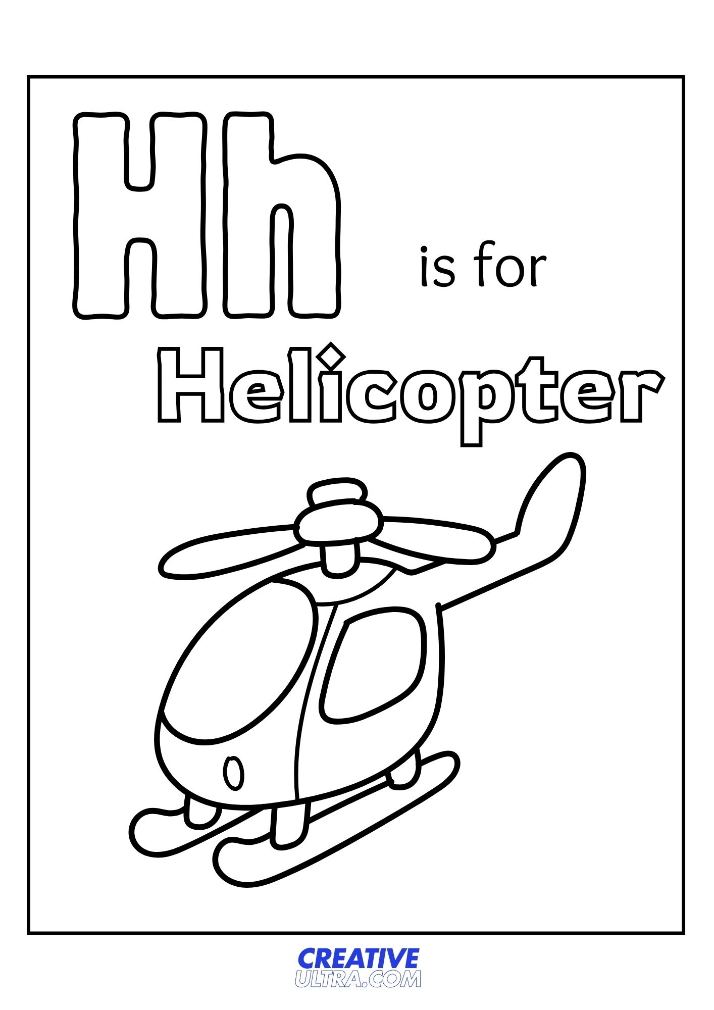 Helicopter Coloring Page