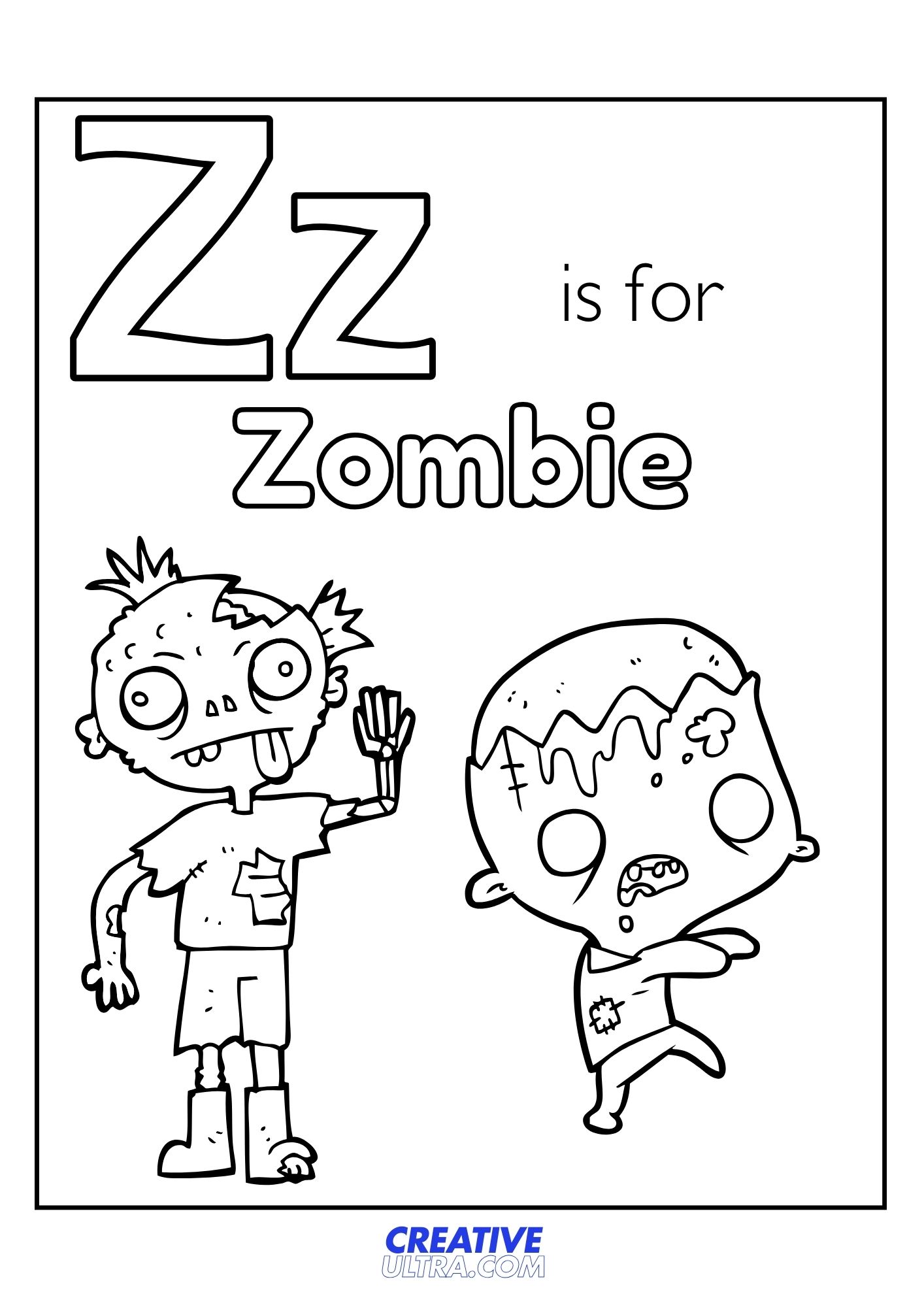 Zombie Coloring Page
