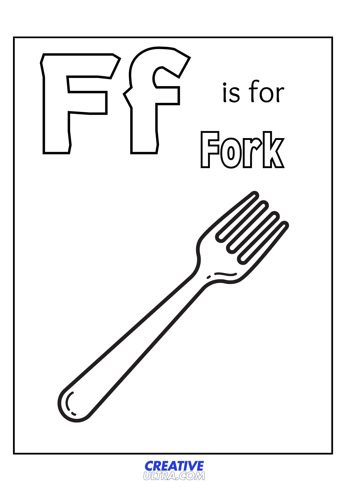 Fork Coloring Page