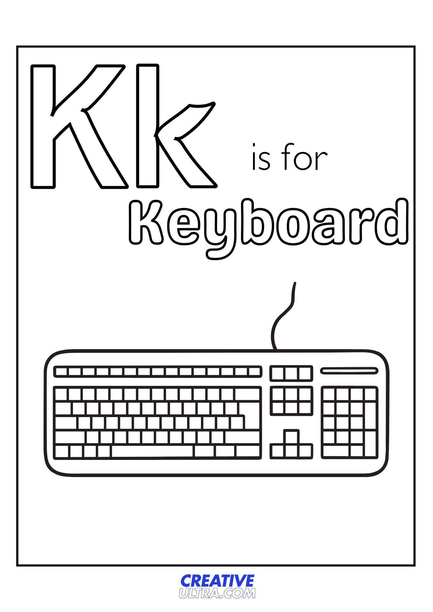Keyboard Coloring Page
