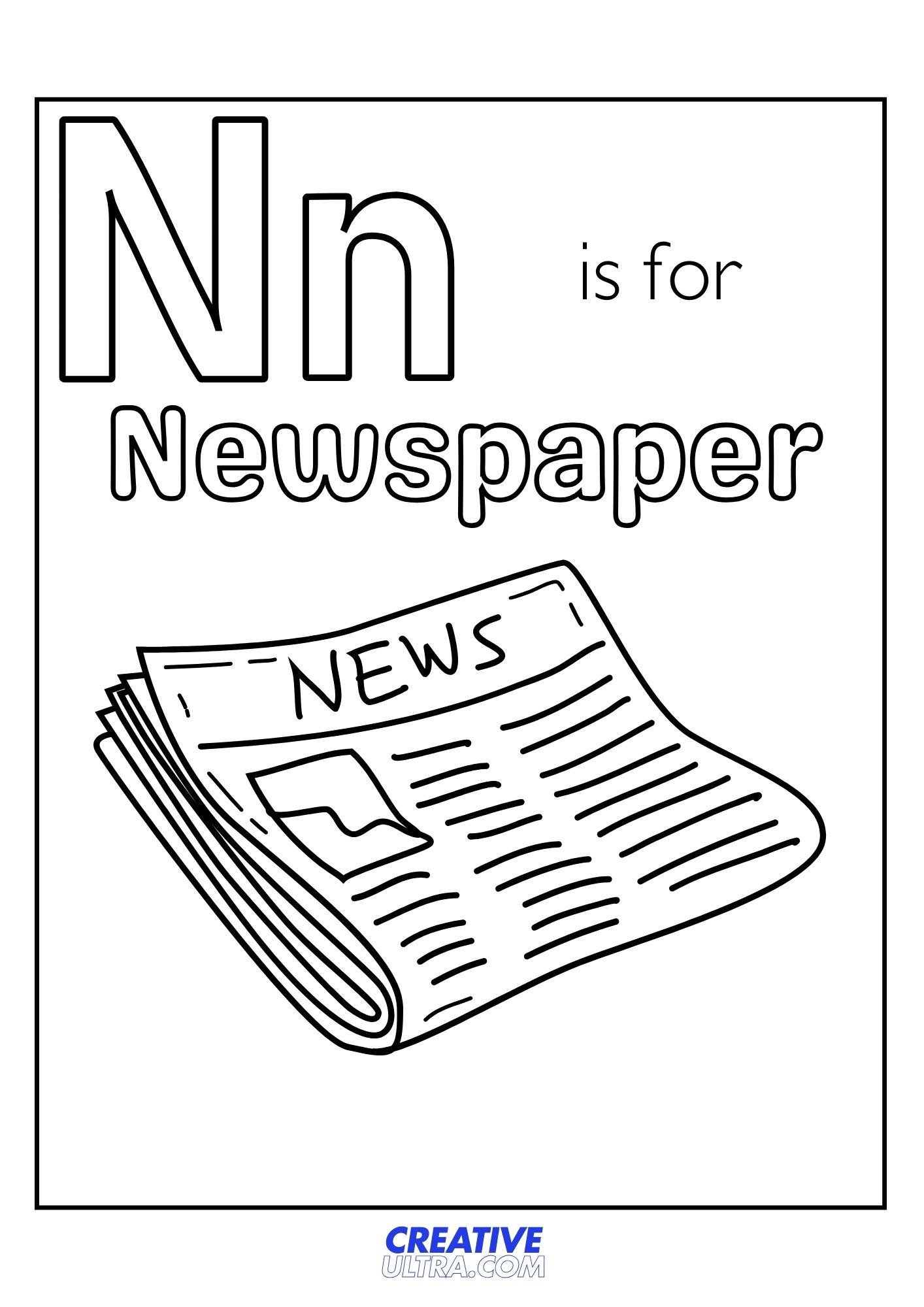 Newspaper Coloring Page
