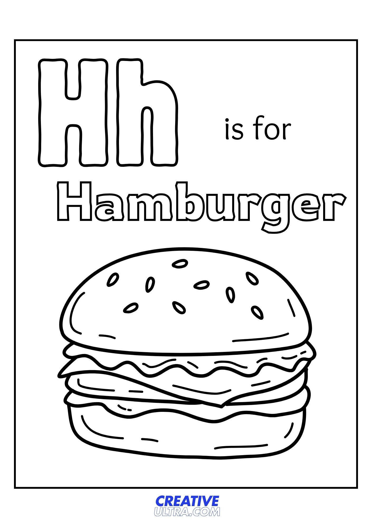 Hamburger Coloring Page