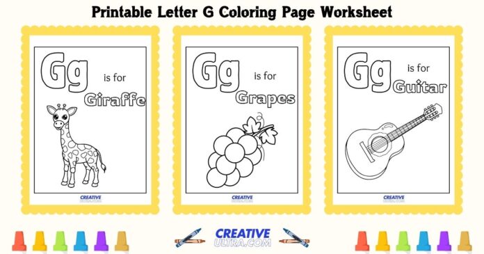 Printable Letter G Coloring Page Worksheet