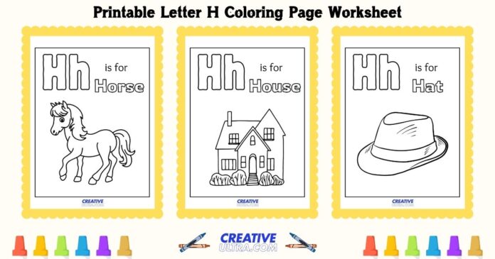 Printable Letter H Coloring Page Worksheet