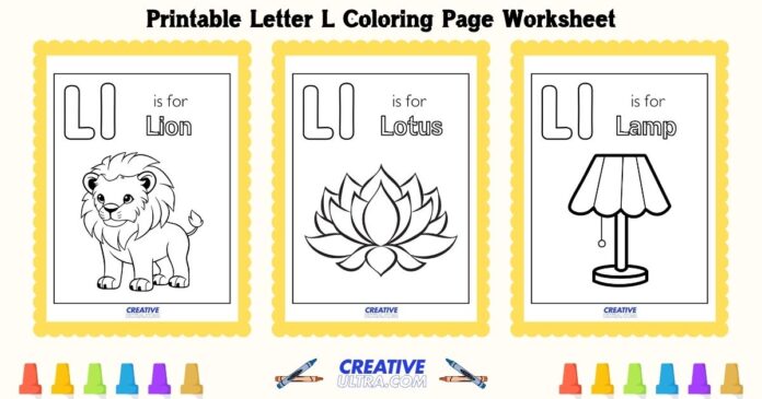 Printable Letter L Coloring Page Worksheet