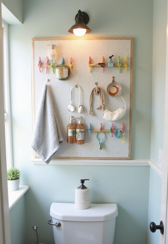 18 Stylish Storage Ideas for Compact Bathrooms That'll Change Your Life! - 15. Hooks and Pegboards