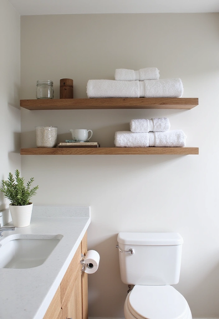 20 Chic Bathroom Designs That Exude Mid Century Modern Elegance! - 6. Open Shelving