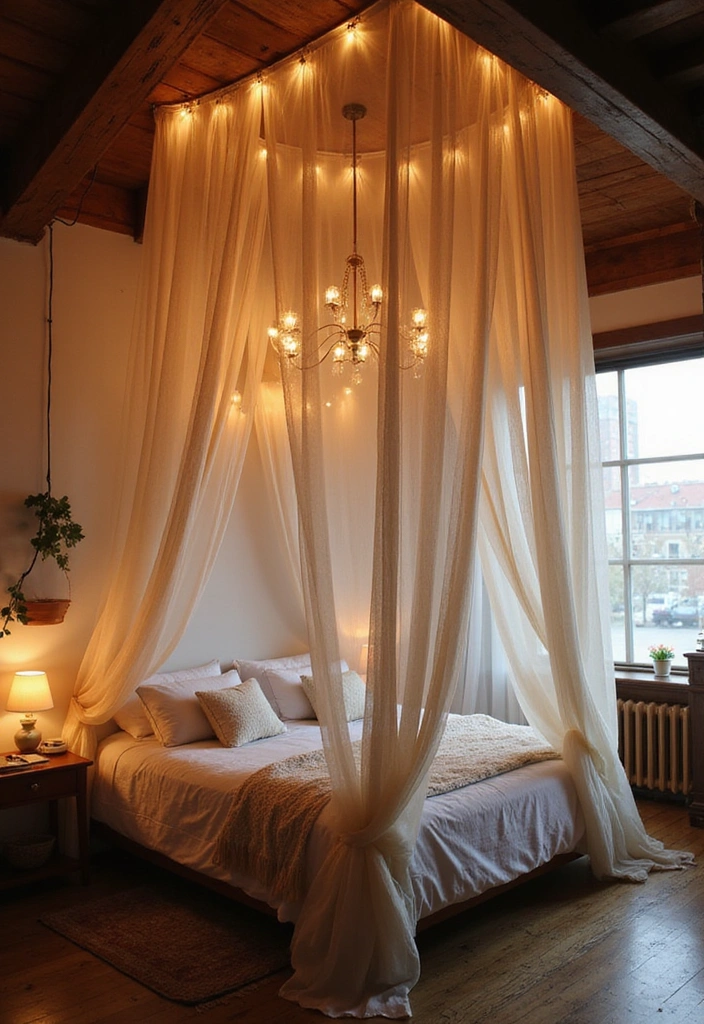 20 Cozy Loft Bedroom Ideas that Will Wrap You in Comfort! - 17. Cozy Canopy