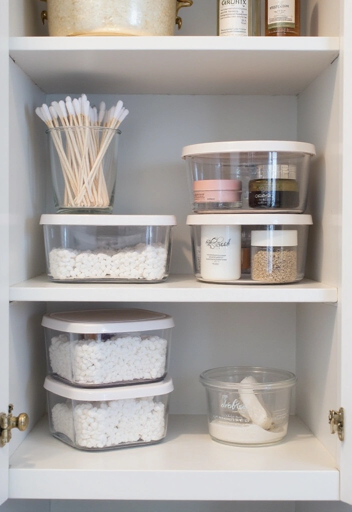 25 Clever Tiny Bathroom Storage Solutions That Maximize Every Inch! - 11. Clear Storage Containers